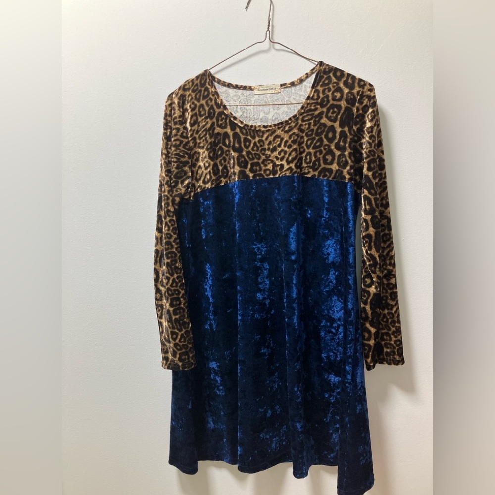 Southern Stitch Leopard Velveteen Dress